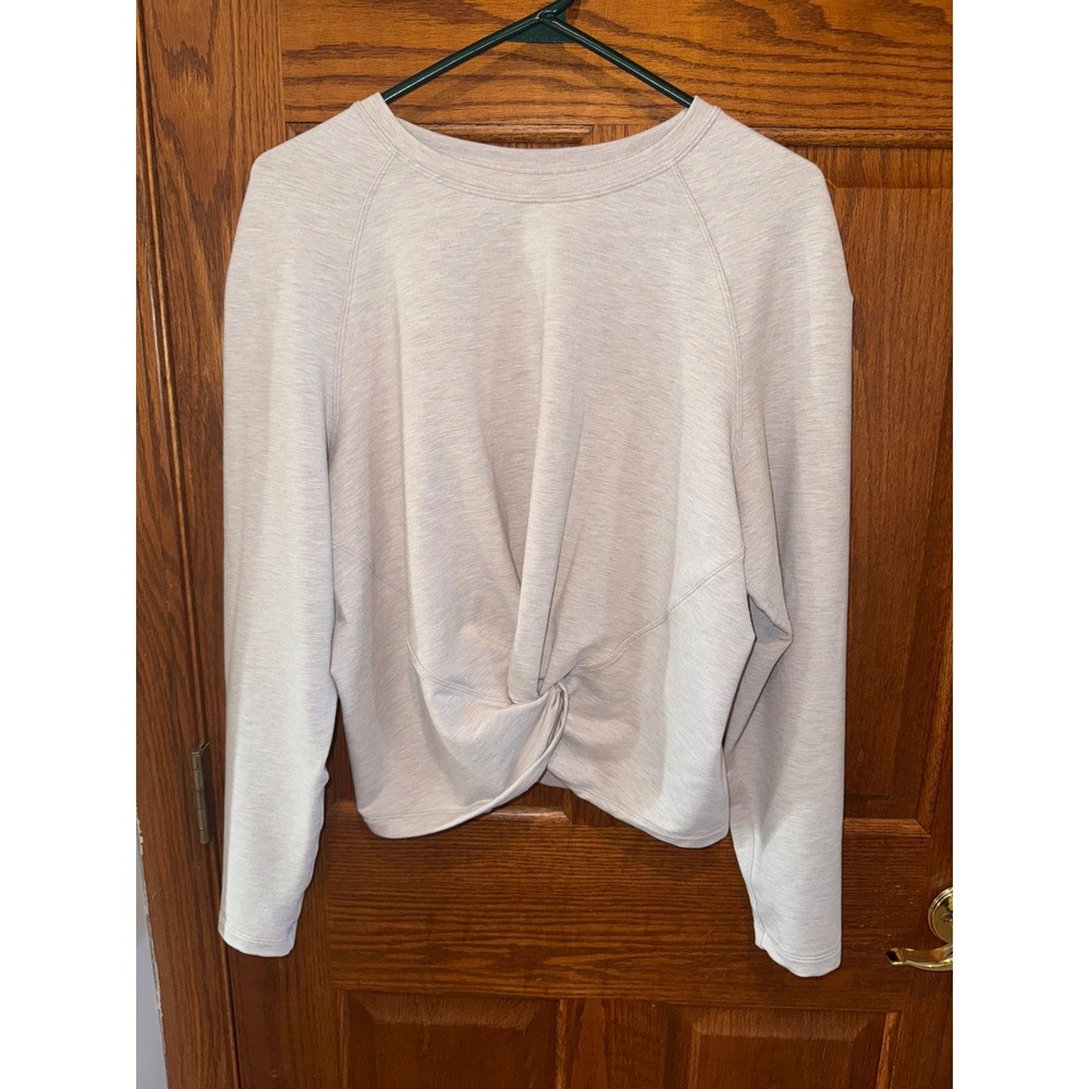 Lululemon Tuck & Gather Twist Front Long Sleeve Pullover Top Sweatshirt gray